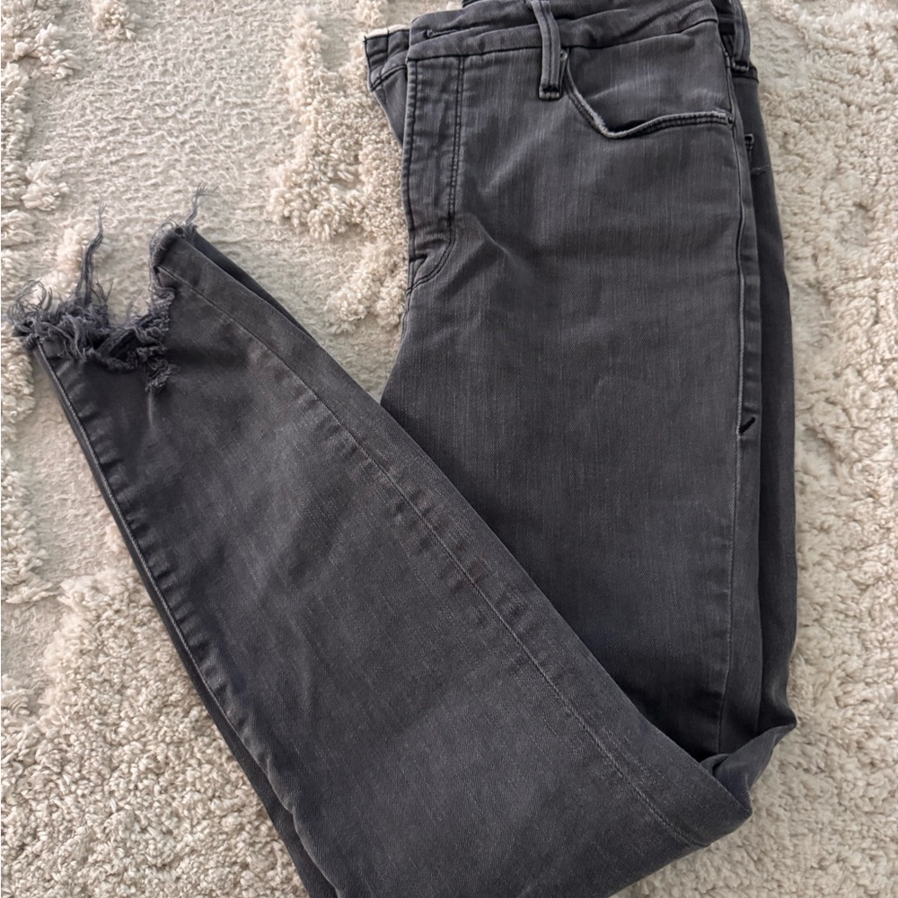 Good American-Women's Black Washed High-Rise Skinny Jeans
